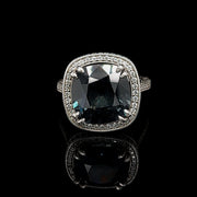 Blue Grey Spinel in Platinum & Diamonds - 0232