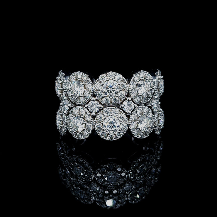 14k Moissanite Multi Cluster Band