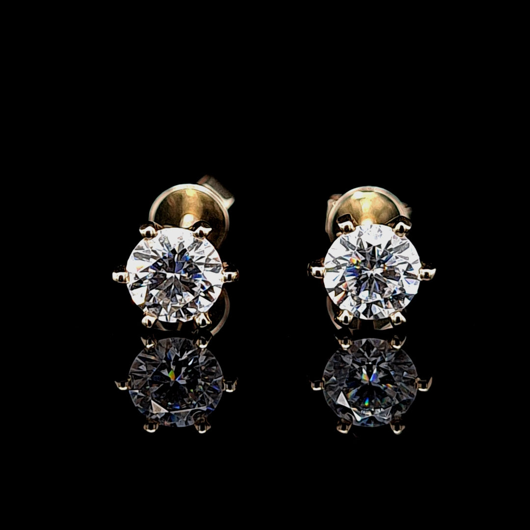 Solid Gold Lab Diamond 1.00ct Solitaire Earrings
