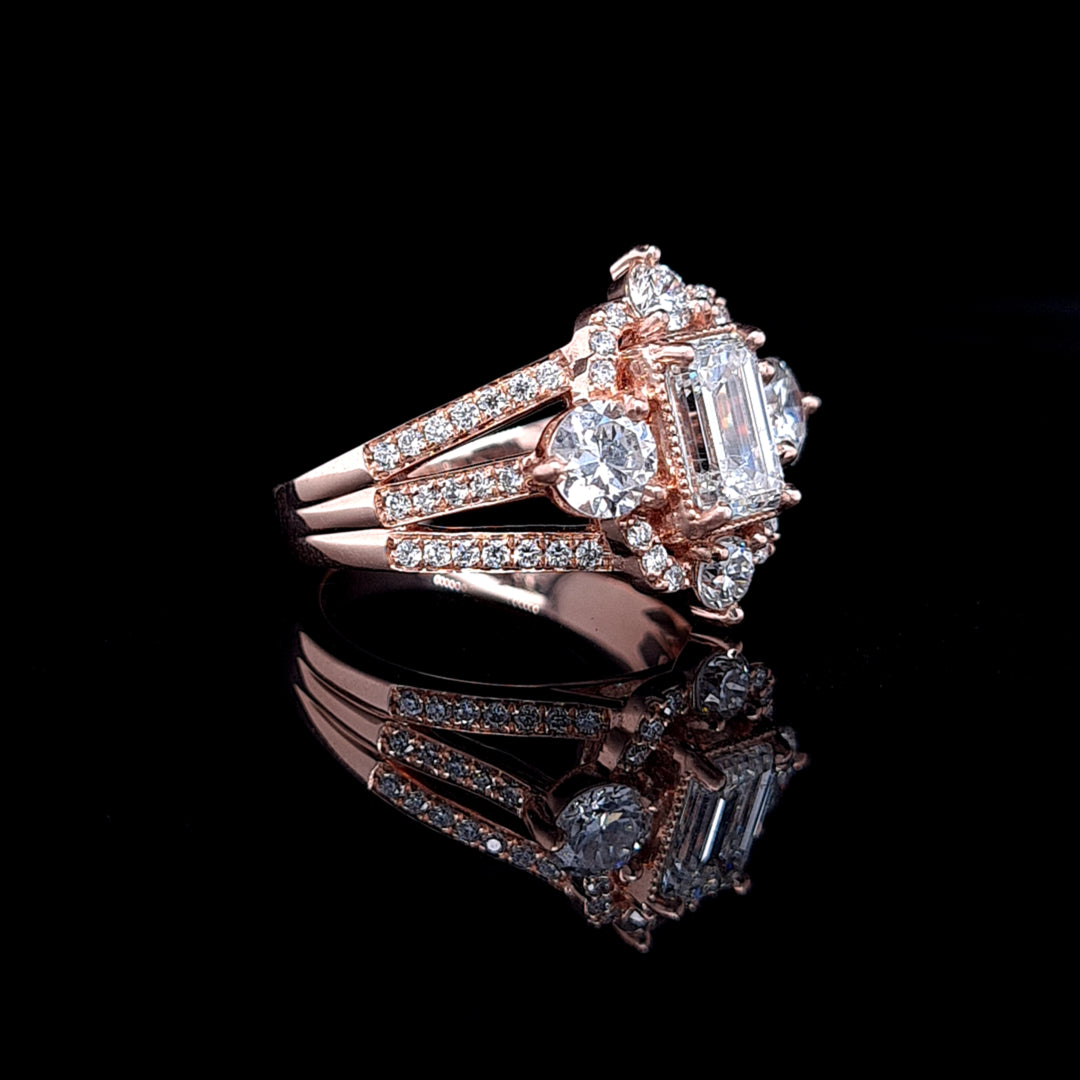 Rose Gold & Diamond Ring  - 0245