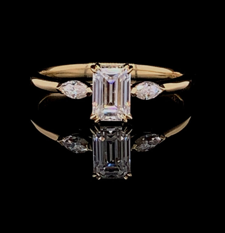 Marquise & Emerald Custom Ring