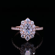 Elongated Oval Wedding Set