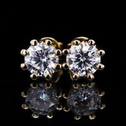 Solid Gold Lab Diamond Tulip Solitaire Earrings