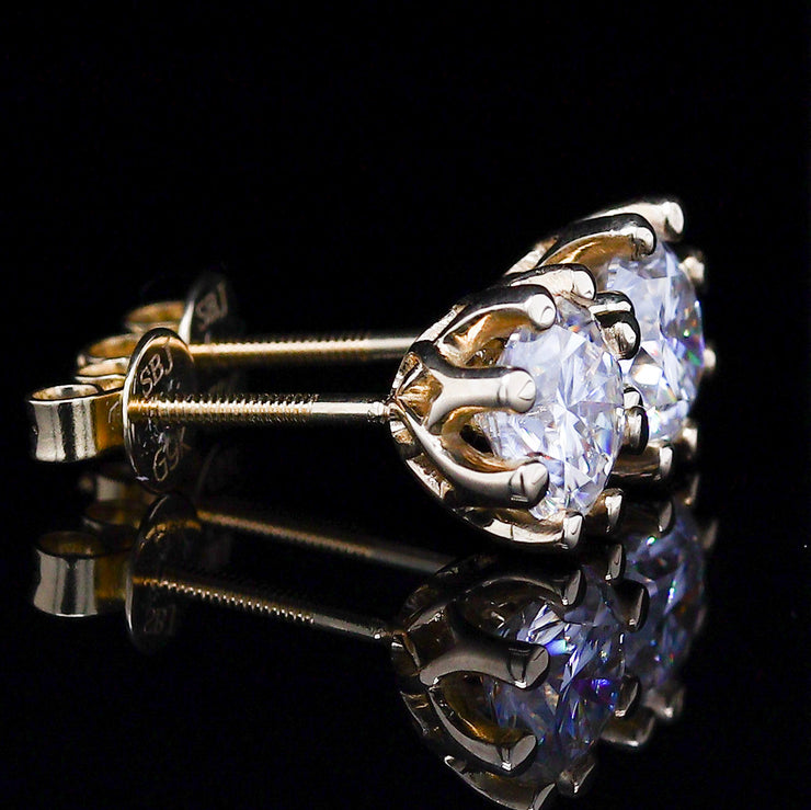 Solid Gold Lab Diamond Tulip Solitaire Earrings