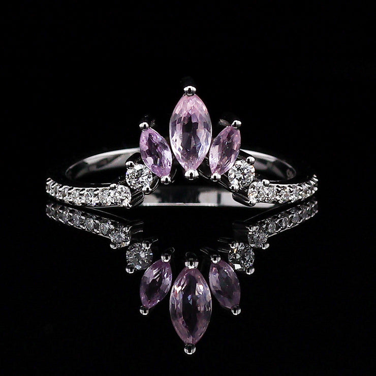 Pink Sapphire Contour Band