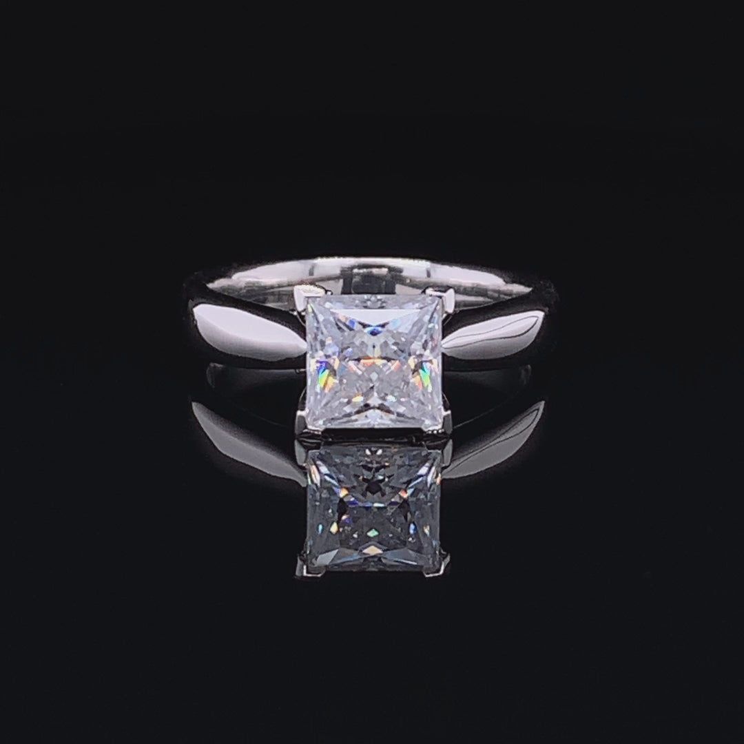 Accented Princess Cut Ring
