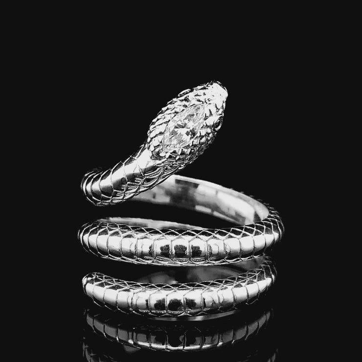Gold Moissanite Snake Ring
