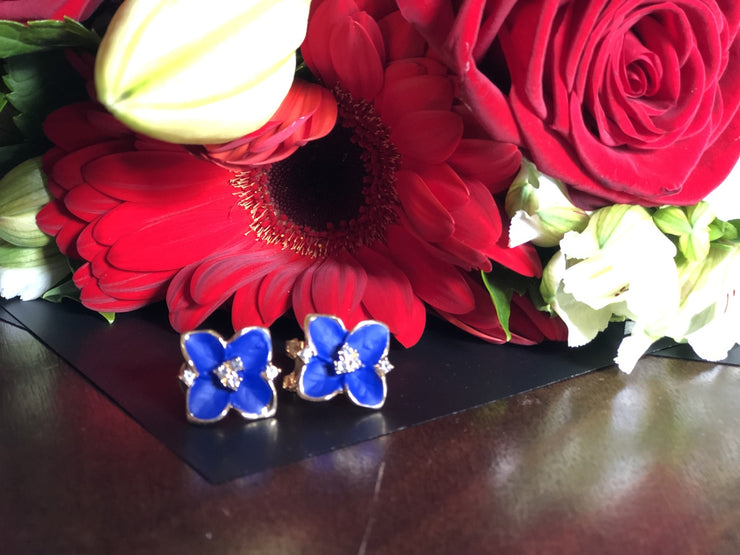 Blue Flower Earrings