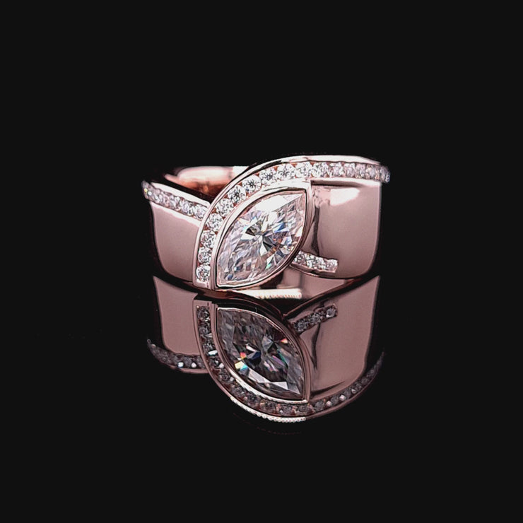 Rose Gold Marquise Band - 0267