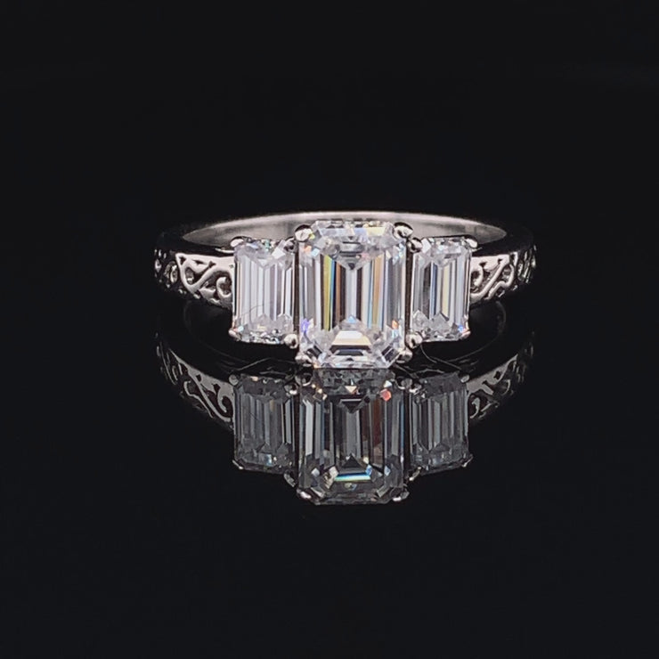 Emerald Cut Moissanite Ring