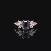 One Off Bespoke Natural Teal Sapphire in 14K Rose Gold