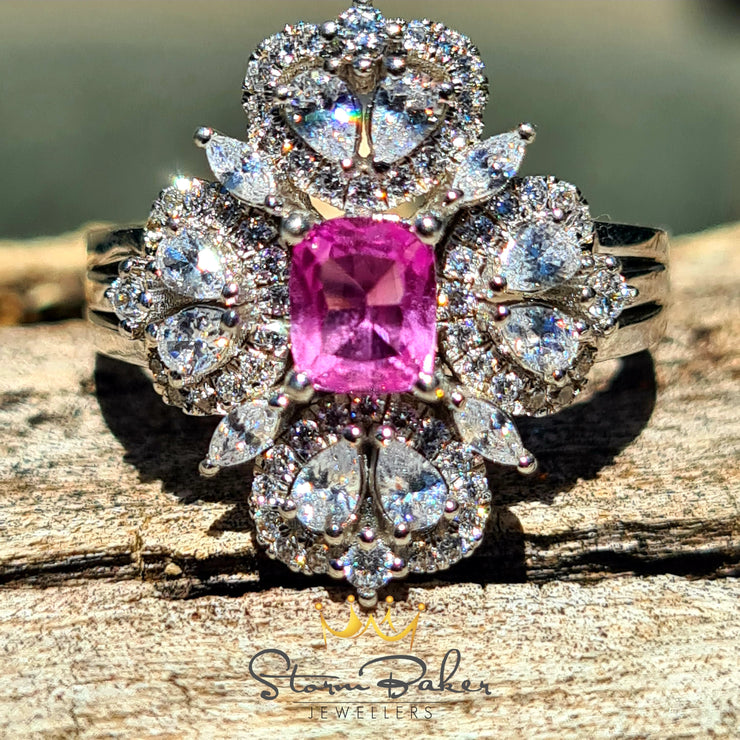 Pink Sapphire Luxury Band - Custom 0089