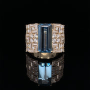 Aquamarine Geometric Ring - 0206