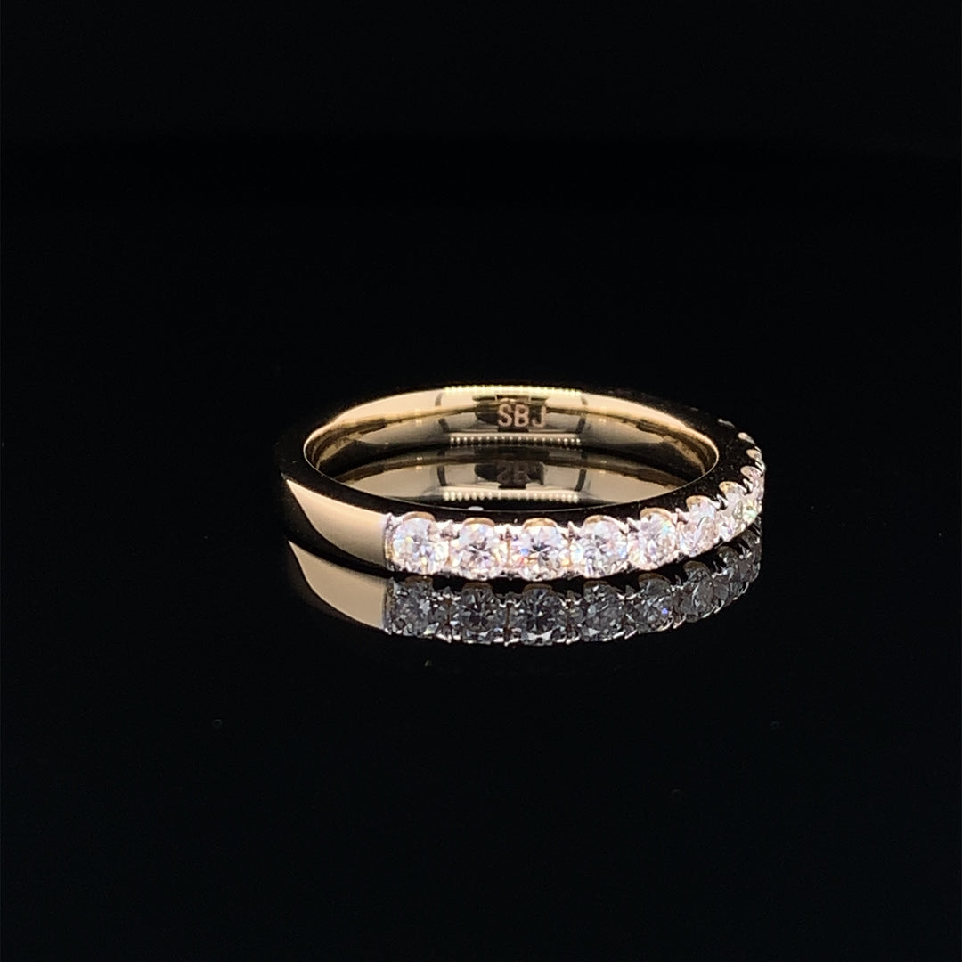 Pave Wedding Bands Yellow and White Gold  - 0224