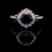 Cushion Cut Sapphire Vintage Ring