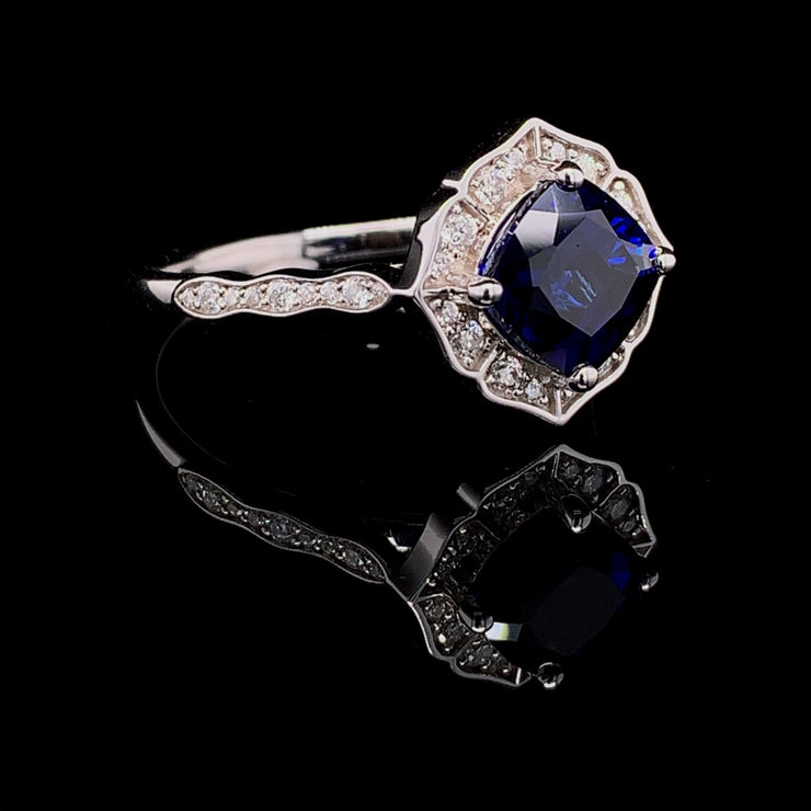 Cushion Cut Sapphire Vintage Ring
