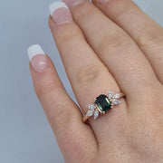 One Off Bespoke Natural Teal Sapphire in 14K Rose Gold