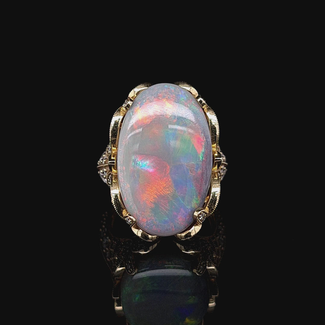 One of a Kind Black Opal Ring