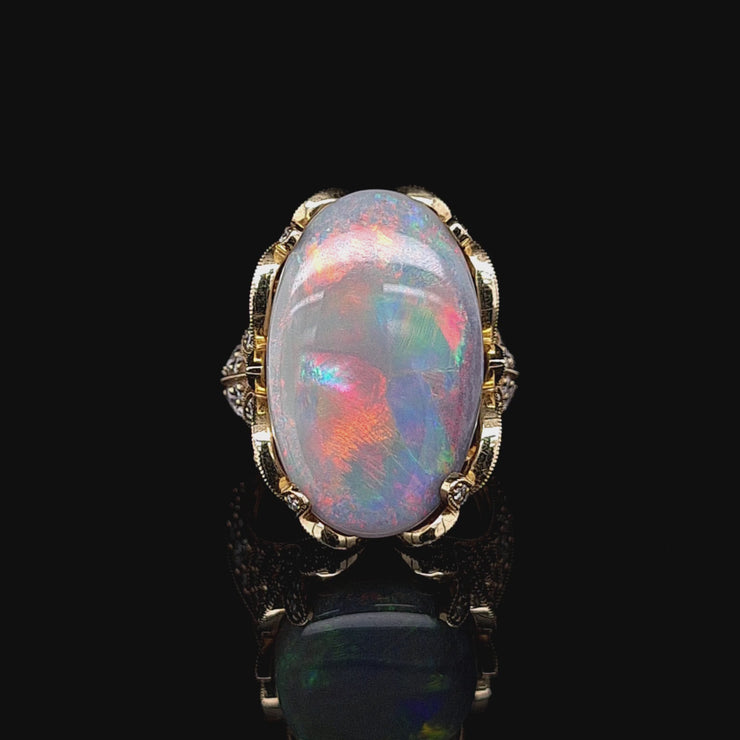 Oval Opal Vintage Dress Ring- 0230