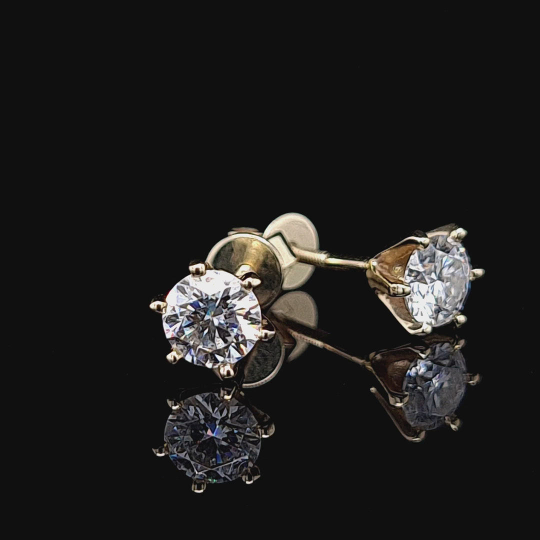 Solid Gold 1.00ct Solitaire Earrings