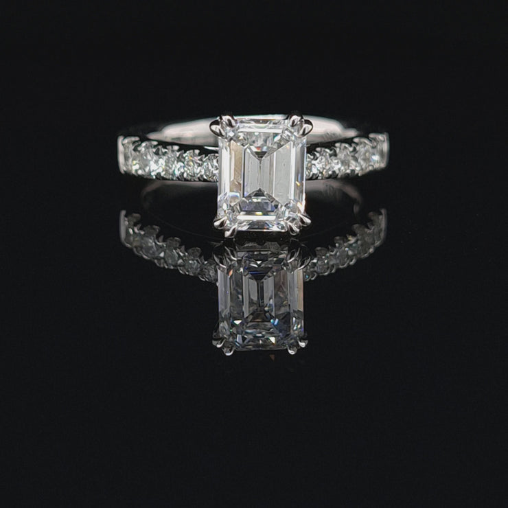 Emerald Cut Tapered Shank 1ct Lab Diamond Ring
