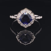 Cushion Cut Sapphire Vintage Ring