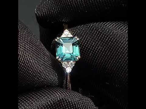 Teal Sapphire &  Diamond - Custom 0031