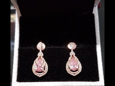 Perfect Pink Pear Earrings- Custom 0065