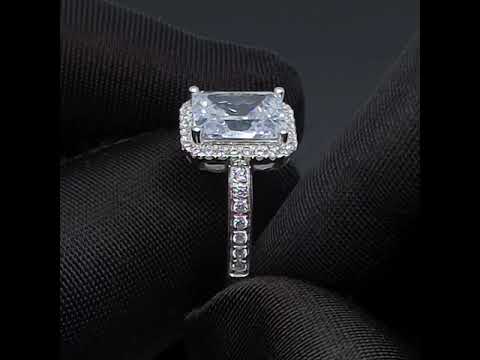 Radiant Cut Halo Ring- Custom 0051