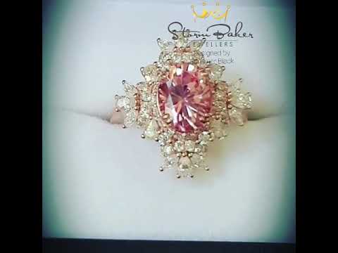 Pale Pink Oval Sapphire Ring - Custom 0010