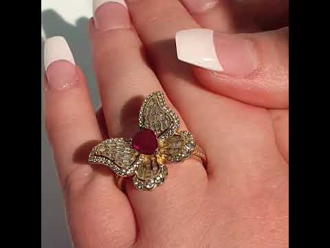 Ruby & Diamond Butterfly - Custom 0046