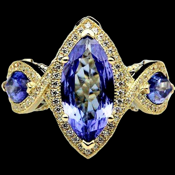 Marquise Blue Tanzanite - Custom 0002