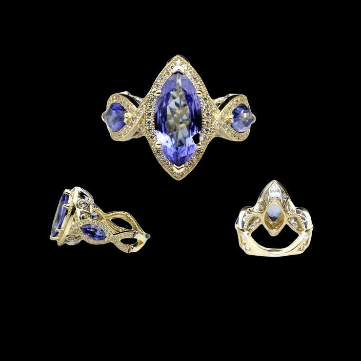 Marquise Blue Tanzanite - Custom 0002